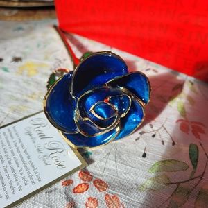 Steven Singer Real Rose in 24K Gold Royal Sapphire
